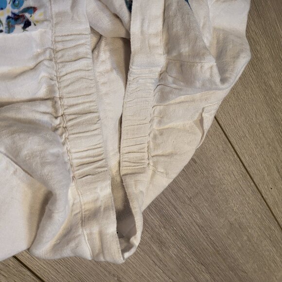Vintage Chicos Linen Jean Capri with Asian painting Size 2 - Picture 5 of 8